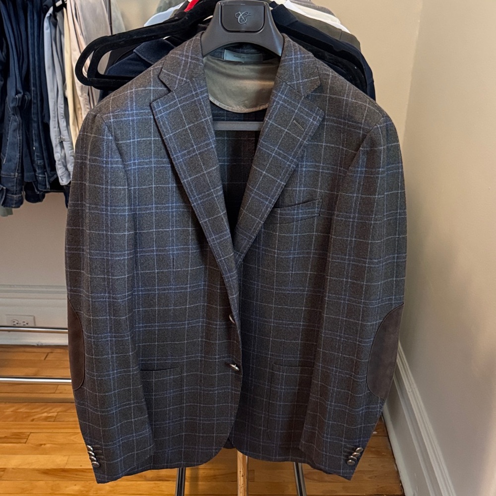 Corneliani Dark Brown Plaid Blazer